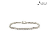 White Crystal 3A+ Zircon Plated Silver Bracelet for Women