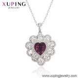43109 Xuping Indian Jewelry Christmas Luxury Cute Pink Color Heart Shaped Crystals From Swarovski Statement Necklace Jewellery