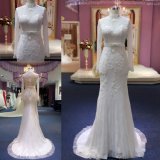 Custom High Neck Long Sleeves Lace Bridal Wedding Dress 2018