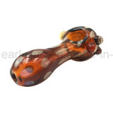 Molten Flame Sherlock Glass Hand Pipe with Ring (ES-HP-245)