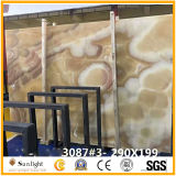 1.8cm Thick High Polished Marble Honey/Yellow Onyx for Flooring Tile or Wall