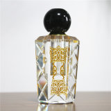 Jingyage Newest Refillable Crystal Empty Perfume Bottle with Round Black Cap and Carvings