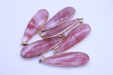 Natural Watermelon Crystal Water Drop Gild Charms Necklaces Pendants