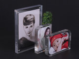 Crystal Clear Acrylic Double Picture Frame, Magnet Photo Frame