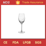 Beautiful Crystal Pattern Ribbon White and Red Wine Glass Height