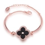 Fashion 18k Rose Gold Czech Drill Flower Shape Pendant Charm Bracelet Design for Yong Girl