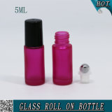 5ml Glass Essential Oil Roll on Perfume Bottle Rose Red Color