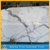 Natural Calacatta White Marble Slabs for Flooring Tiles, Vanity Tops