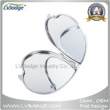 Heart Shape Silver Metal Compact Mirror