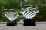 Glass Hand Award Business Gifts Shaking Hands Crystal Trophy