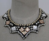 Fashion Charm Square Crystal Costume Chunky Necklace Collar (JE0076-2)