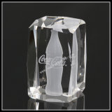 Clear Laser Crystal Bottle Image in Crystal Cube