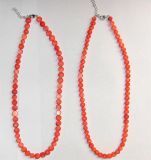 Fashion Natural Crystal Red Bamboo Coral Amethyst Charming Necklace Jewelry