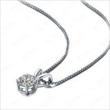 Sterling Silver Prong Setting Atificial Diamond Fashion Necklace Jewellry