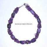 Fashion Natural Crystal Amethyst Stone Charming Necklace Jewelry