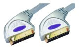 Premium Silver Zinc Metal Plug Scart Cable (WD13-009)