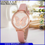 Custom Fashion Leather Strap Alloy Quartz Wrist Watch for Ladies (WY-130E)