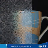 Bronze/Blue/Clear Flora Patterned/Figured Glass