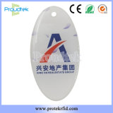 RFID Oval Shape Crystal Card MIFARE Plus Key Tag No Peeling off Key Ring