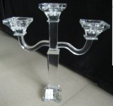 Clear Crystal Candle Holder with Three Posters