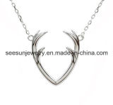 925 Fashion Silver Jewelry Antlers Necklace for Gift