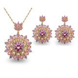 Sparkling Cubic Zircon Crystal Jewelry Set Including Necklaces and Earrings
