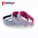 Customized Made PU Collars Crystal Dog Collar Leather Dog Product Pet Supply