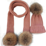 Womens Crystal Wool Knit Beanie Fur POM POM Hat