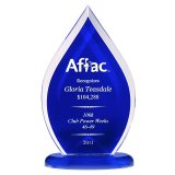 Tear Drop Acrylic Awards, Eveled Flame Trophy