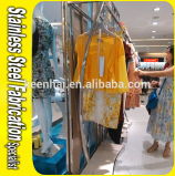 Color Coating Stainless Steel Metal Hanging Display Rack for Clothes