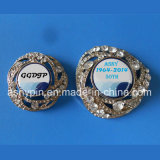 Fashion Crystal Brooch Pin with Custom Logo Printing, Jewellery Badge