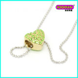 New Design Gold Heart Crystal Pendant Silver Jewellery Necklace