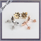 Fashion 925 Silver Gold Plated Star Shape Earring Jewelry