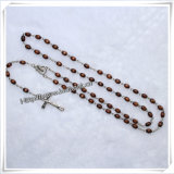 New Style Brown Oval Beads Pray Rosaries, Wooden Rosary (IO-cr008)