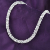 Newest Rodium White Gold Plated Bead Crystal Necklace