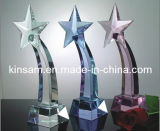 Antique Colour Crystal Star Trophy as Souvenir