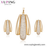 64542 Fashion 18K Gold Copper Jewelry Costume Jewelry Set Design for Women