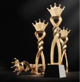 High Quality! 2018 New Triumph Crown Crystal Trophy Sale Champion Resin Trophy Souvenir Free Printing