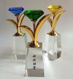 Metal Flower with Diamond Trophy Award