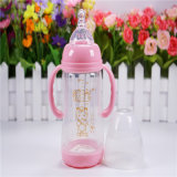 180ml Crystal Diamond Baby Glass Bottle with Break-Resistant Sleeve