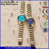 Custom Brand Logo Quartz Watch Fashion Digital Watches of Gold Color (WY-17005F)