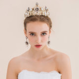 Luxury Pearl Crystal Alloy Wedding Prom Tiaras Crown Plus Free Earbobs