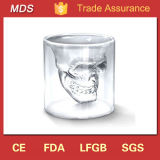 Glass Drinking Crystal Double Wall Skull Wine Glass Cup