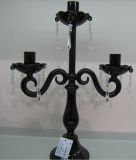 Painting Black Glass Candle Holder with Three Poster