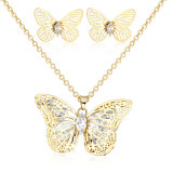 Butterfly Wholesale Fashion Yellow Gold Jewelry Set in Latest Design