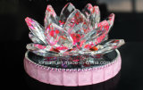 Fashion Pink Crystal Lotus Flower Craft for Gift