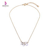 New Cheap Simple Retro Srystal Studded Long Chain Alloy Necklace Pearl Pendant Jewelry