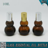 10ml Amber Gourd-Shaped Glass Essential Oil Bottle with Aluminum Cap
