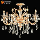 Classic Cognac Crystal Candle Chandelier Pendant Light Lamp with Glass Arms for Wedding Indoor Om88033c