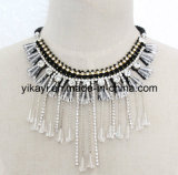 Lady Fashion Costume Jewelry White Crystal Pendant Necklace (JE0197)